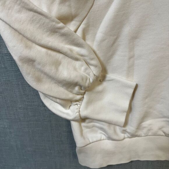 LOFT Cream Puff Sleeve Sweatshirt Romantic Cottagecore Statement Sleeve Pullover - Picture 4 of 12